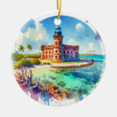 Heldere aquarelDry Tortugas National Park Turtle Keramisch Ornament (Voorkant)