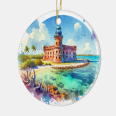 Heldere aquarelDry Tortugas National Park Turtle Keramisch Ornament (Links)