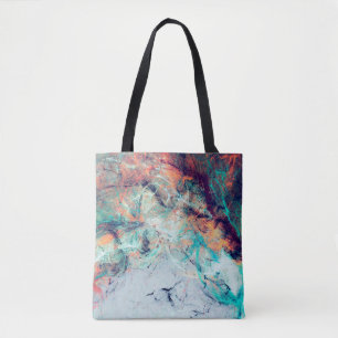 Heldere artistieke spatten. Abstracte tekentrendy Tote Bag