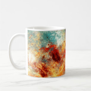 Heldere artistieke spatten. Abstracte verfkleur Koffiemok