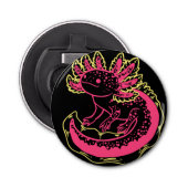 Heldere Axolotl-flesopener Button Flesopener (Voorkant)