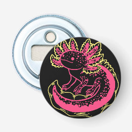 Heldere Axolotl-flesopener Button Flesopener