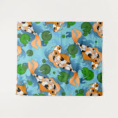 Heldere Aziatische karper Koi visvijver Wandkleed (Voorkant (horizontaal))