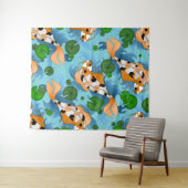 Heldere Aziatische karper Koi visvijver Wandkleed (In Situ (horizontaal))