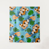 Heldere Aziatische karper Koi visvijver Wandkleed (Voorkant)