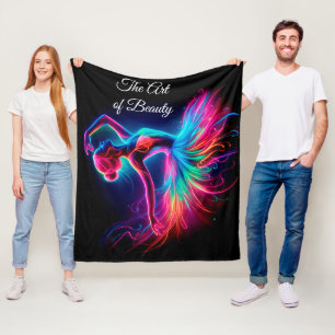 Heldere ballerina ballet neon moderne dans zwart fleece deken