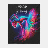 Heldere ballerina ballet neon moderne dans zwart fleece deken (Voorkant)