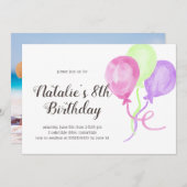 Heldere ballonnen | ELKE LEEFTIJD Verjaardagsfoto  Kaart (Voorkant / Achterkant)