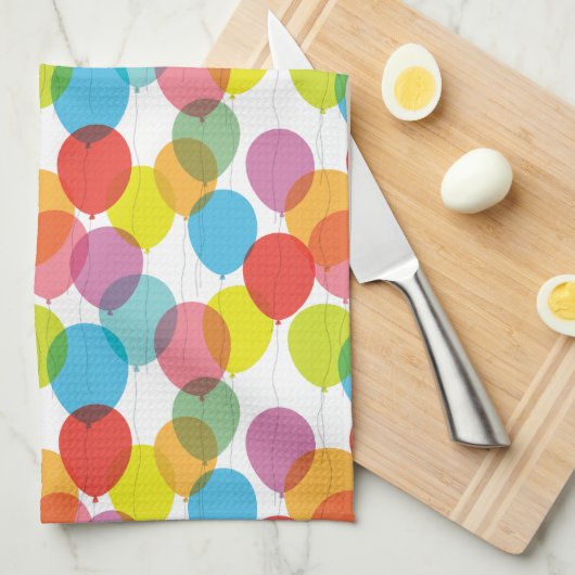 Heldere ballons keukenhanddoeken (Quarter Fold)