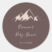 Heldere berg landelijke baby shower favoriet ronde sticker (Voorkant)