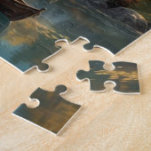 Heldere bergmeer in de herfst legpuzzel (Zijkant)