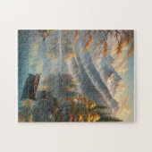 Heldere bergmeer in de herfst legpuzzel (Horizontaal)
