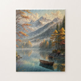 Heldere bergmeer in de herfst legpuzzel