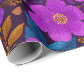 Heldere bes bloemmotief cadeaupapier (Rol Hoek)