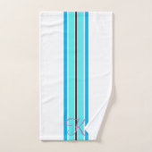 Heldere blauw en wit gestreepte lijn minimalistisc bad handdoek (Handdoek)