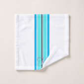 Heldere blauw en wit gestreepte lijn minimalistisc bad handdoek (Wasdoekje)