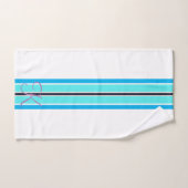 Heldere blauw en wit gestreepte lijn minimalistisc bad handdoek (Handdoek)