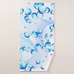 Heldere blauw handdoekjes en handdoekset badhanddoek