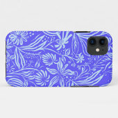 Heldere blauw-paarse bloempatroon Case-Mate iPhone case (Achterkant (horizontaal))