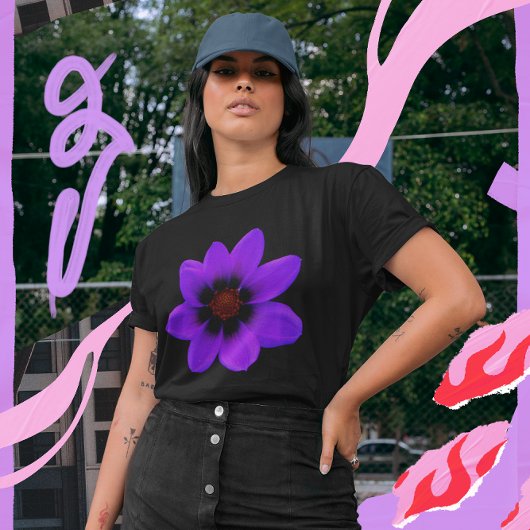 Heldere Blauwe Bloem bij Dusk Dark Women's T-shirt