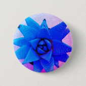 Heldere blauwe bloem. ronde button 5,7 cm (Voorkant)