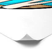 Heldere blauwe donut met Icking Poster (Hoek)