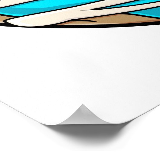 Heldere blauwe donut met Icking Poster (Hoek)