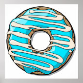 Heldere blauwe donut met Icking Poster (Voorkant)