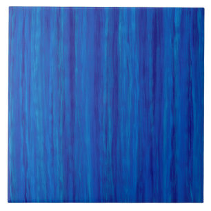 Heldere blauwe en donkerblauwe strepen tegeltje