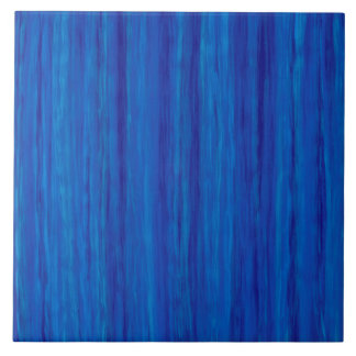 Heldere blauwe en donkerblauwe strepen tegeltje