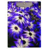 Heldere blauwe en witte digitale bloemen klembord (Voorkant)