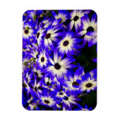 Heldere blauwe en witte digitale bloemen magneet (Verticaal)