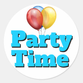 Heldere Blauwe Feesttijd Ballonnen Ronde Sticker