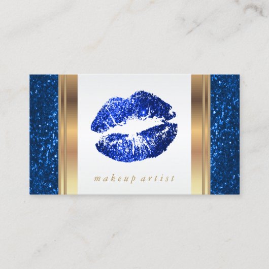 Heldere blauwe glitter Licht op wit Visitekaartje (Voorkant)