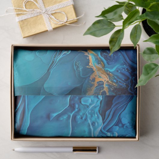 Heldere blauwe golven in de oceaan tissuepapier (Geschenk)