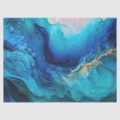 Heldere blauwe golven in de oceaan tissuepapier (Voorkant)