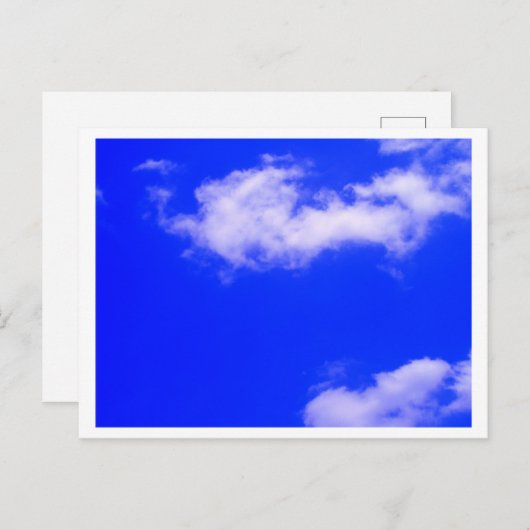 Heldere blauwe hemel en witte wolken feestdagenkaart (Voorkant / Achterkant)