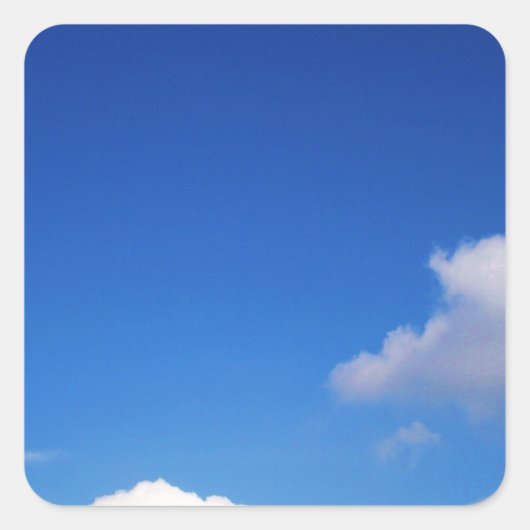 Heldere blauwe hemel en witte wolken vierkante sticker (Voorkant)