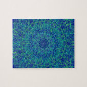 Heldere blauwe mandala paisley puzzel (Horizontaal)