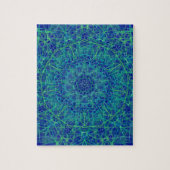 Heldere blauwe mandala paisley puzzel legpuzzel (Verticaal)