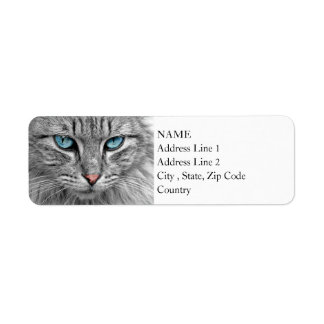 Heldere blauwe ogen | Monochroom | Kat Portrait Etiket