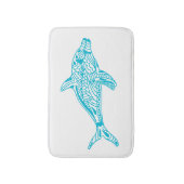 Heldere blauwe patroondolfijnkunst badmat (Voorkant Verticaal)