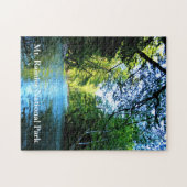 Heldere blauwe rivier onder groene bomen in Washin Legpuzzel (Horizontaal)