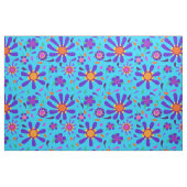 Heldere blauwe standaardbloemen stof (Fat Quarter)