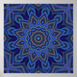 Heldere blauwe stralingsster poster