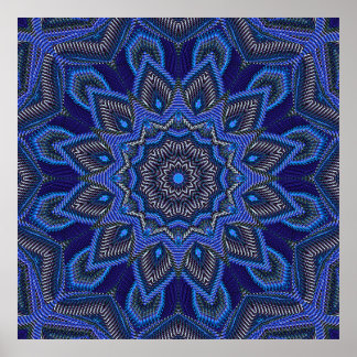 Heldere blauwe stralingsster poster