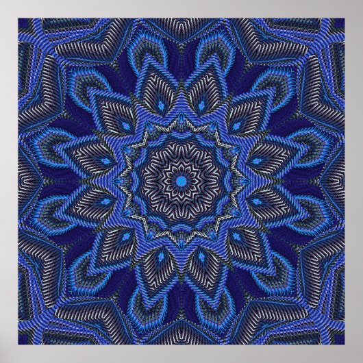 Heldere blauwe stralingsster poster (Voorkant)