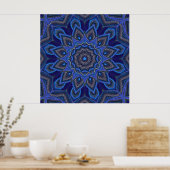 Heldere blauwe stralingsster poster (Keuken)