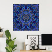 Heldere blauwe stralingsster poster (Thuiskantoor)