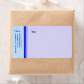 Heldere blauwe streep voor professionele pastelbed etiket (Insitu)
